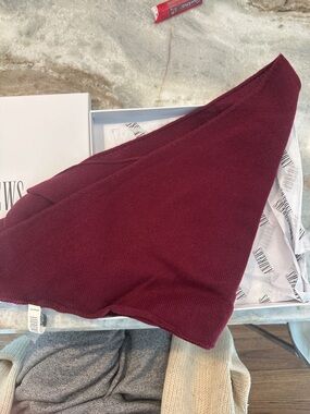 Women's Burgundy Knit Scarf Wrap